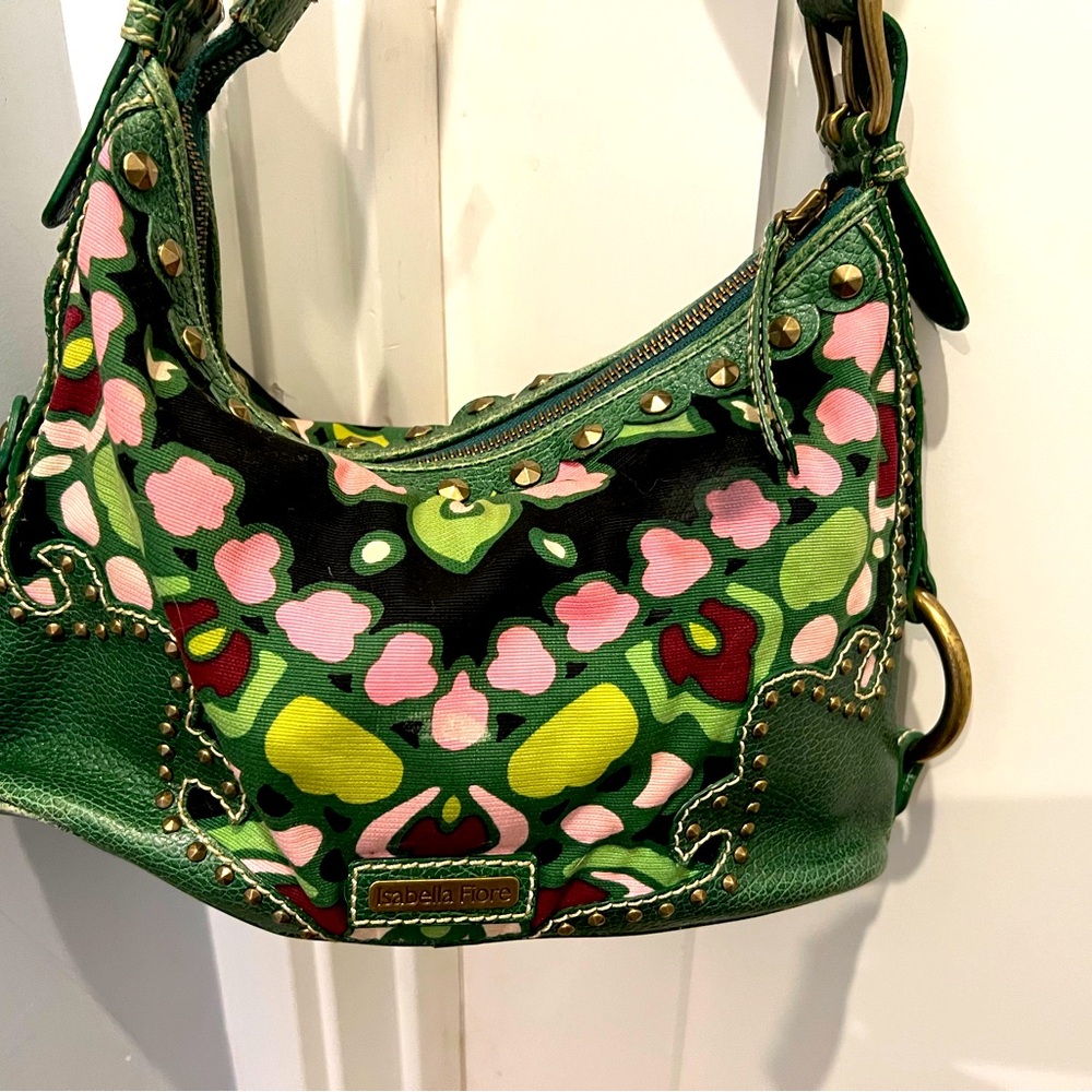 Isabella Fiore leathershoulder purse with studs
